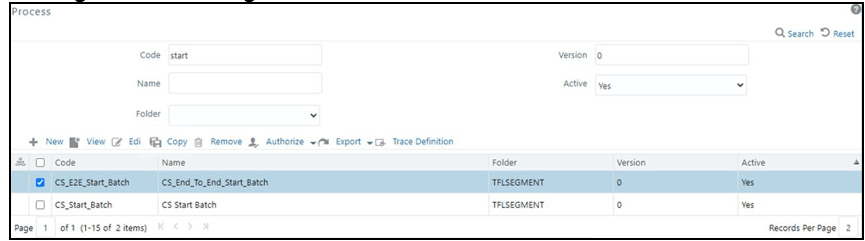 This image displays the Process page.