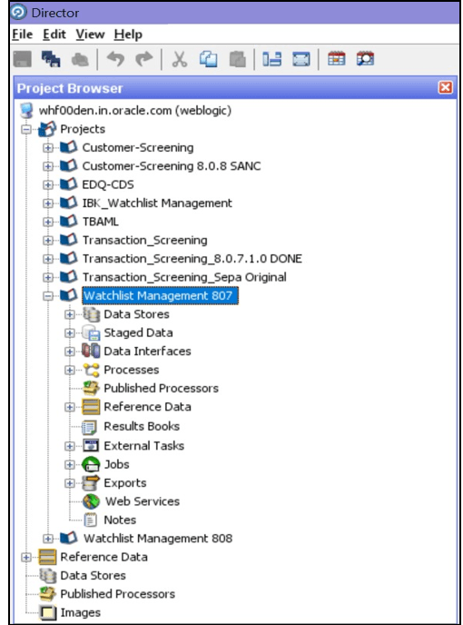 This image displays the Project Browser pane.