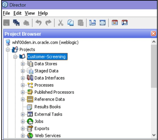 This image displays the Project Browser pane.