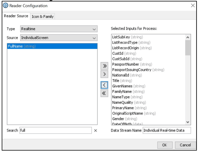 This image displays the Reader Configuration window.