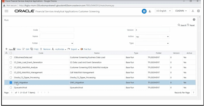 This image displays the Run page.