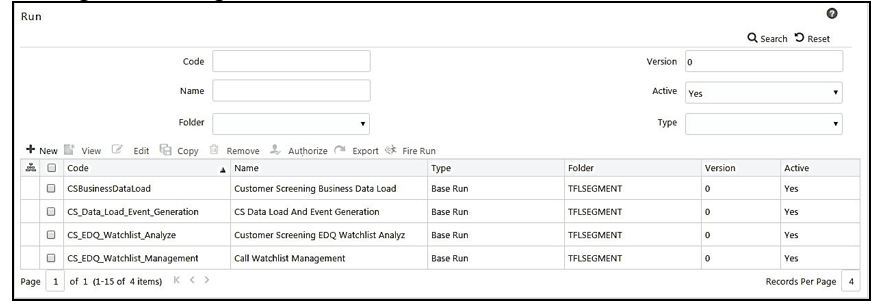 This image displays the Run page.