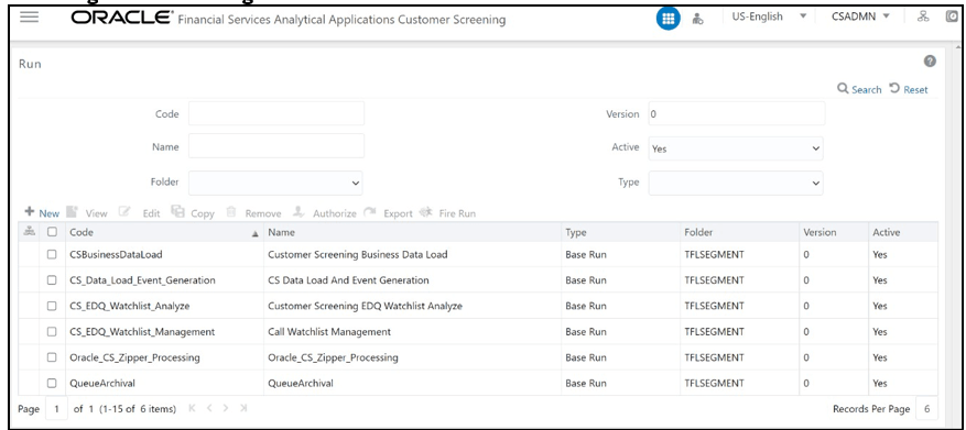 This image displays the Run page.
