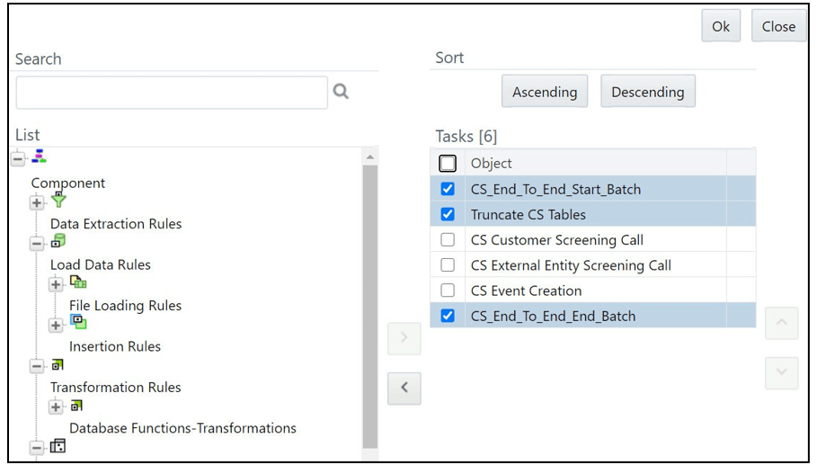 This image displays the Component Selector. This image displays the Component Selector.