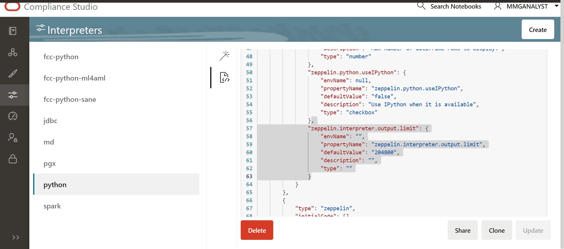 JSON Screen