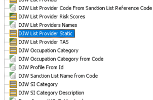 The Reference Data list