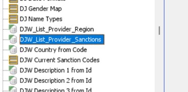 The Reference Data list