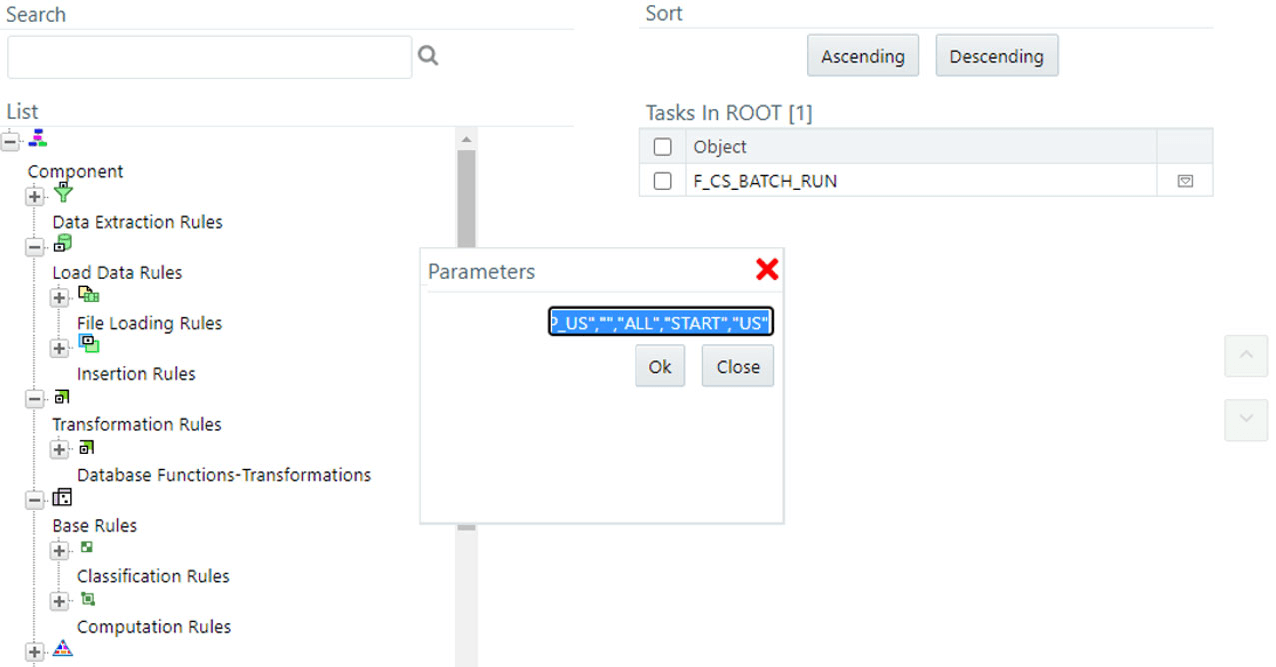 This image displays the Component Selector window.