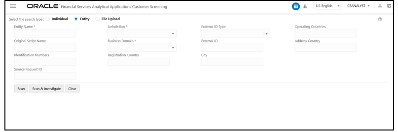 This image displays the Entity Search Type.