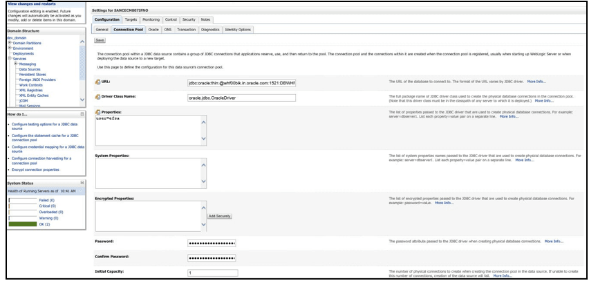 This image displays the JDBC URL and Driver.