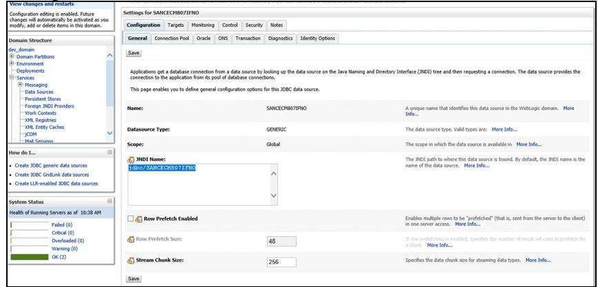 This image displays the JNDI Name.