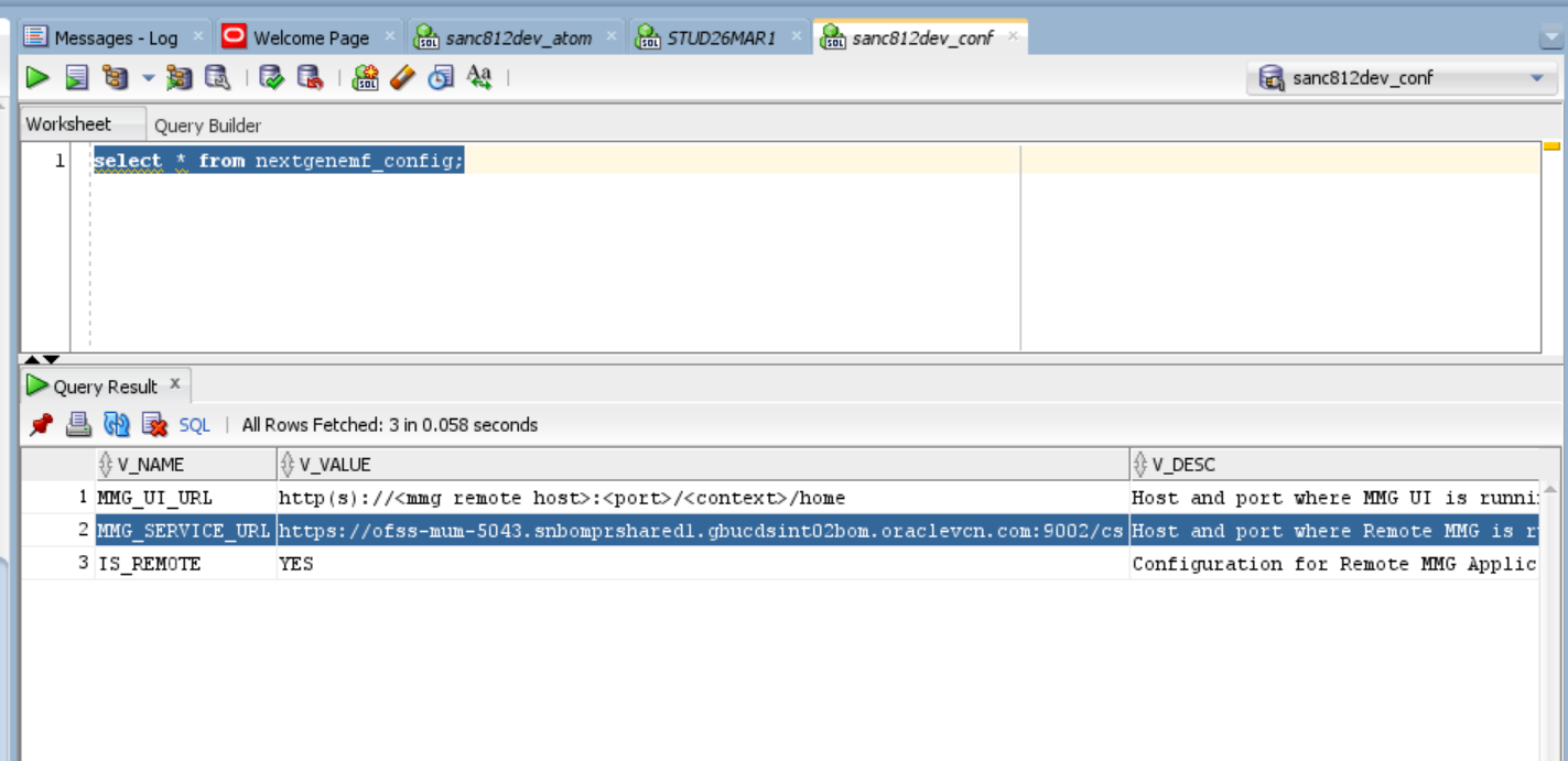 The MMG Service URL on the Sanctions Schema