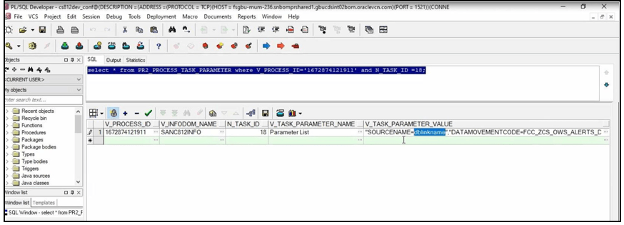 This image displays the PR2_PROCESS_TASK_PARAMETER table.