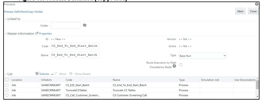 This image displays the Process Definition (Copy Mode).
