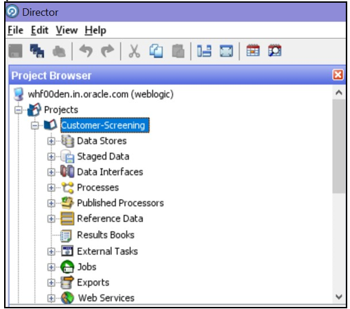This image displays the Project Browser pane.