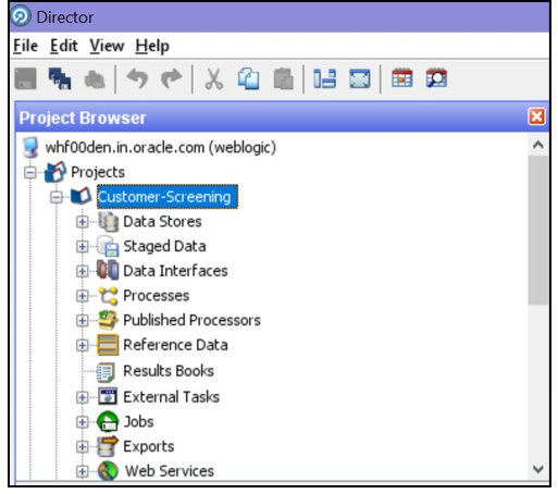 This image displays the Project Browser pane.