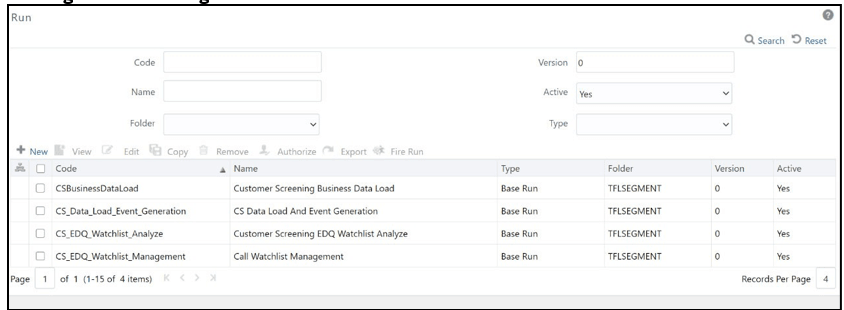 This image displays the Run page.