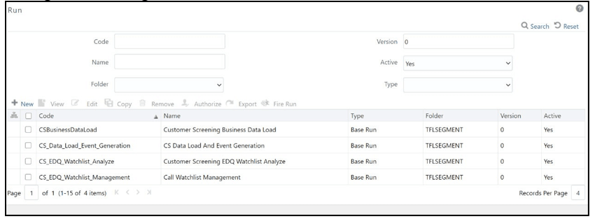 This image displays the Run page.
