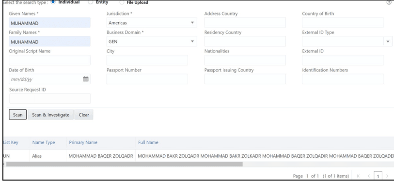This image displays the Scanning Real-time Screening Records table. This image displays the Scanning Real-time Screening Records table.