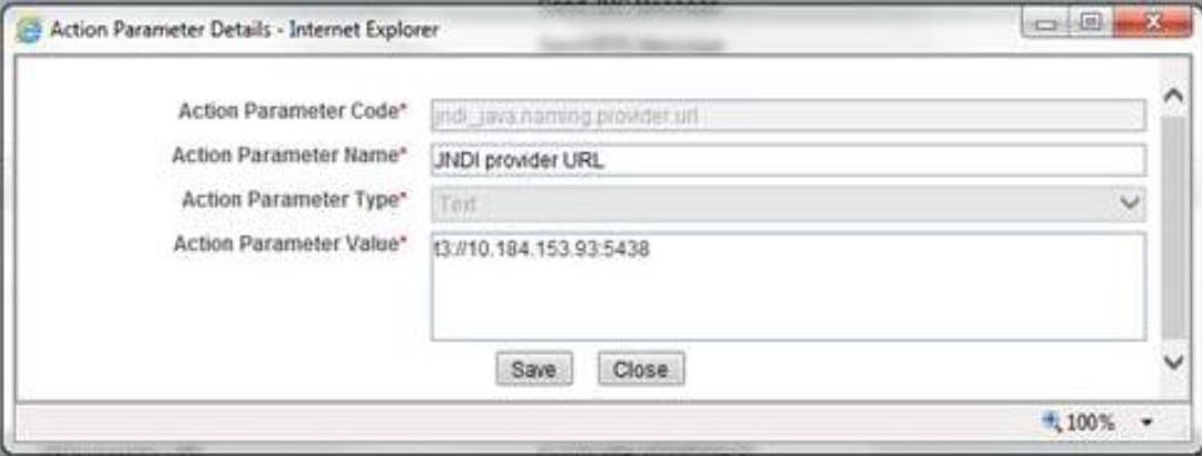 This illustration shows the action parameter details