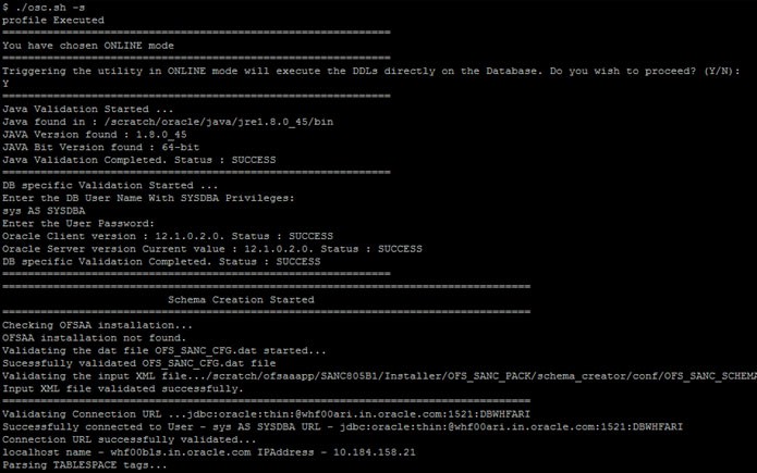 Schema Creator Utility with -s option