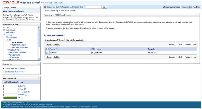 This illustration shows Summary of JDBC Data Sources.