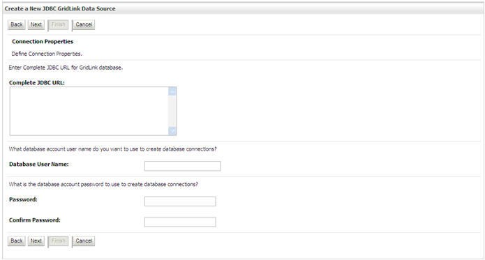 Create a New JDBC GridLinkData Source
