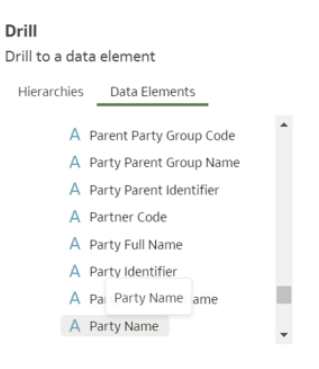 Drill down to Party Name