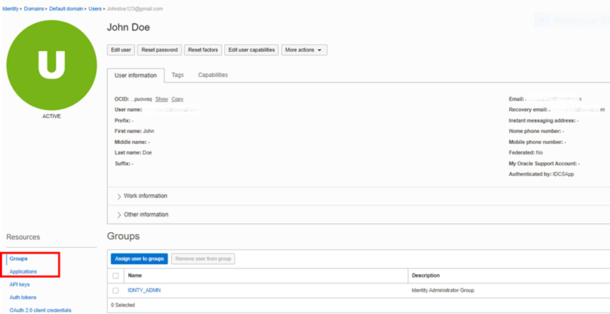 User Details Window User Details Window