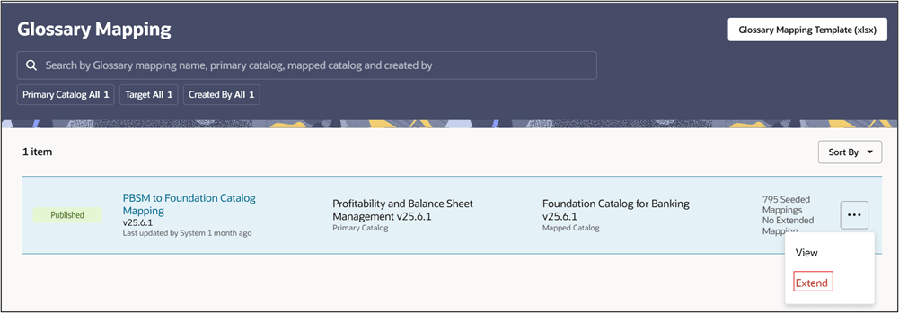 Extend Glossary Mapping