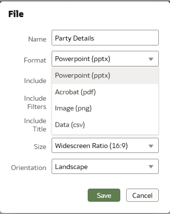 Data visualization Party Financial Details Export File