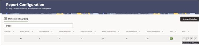 Report Configuration Mapping