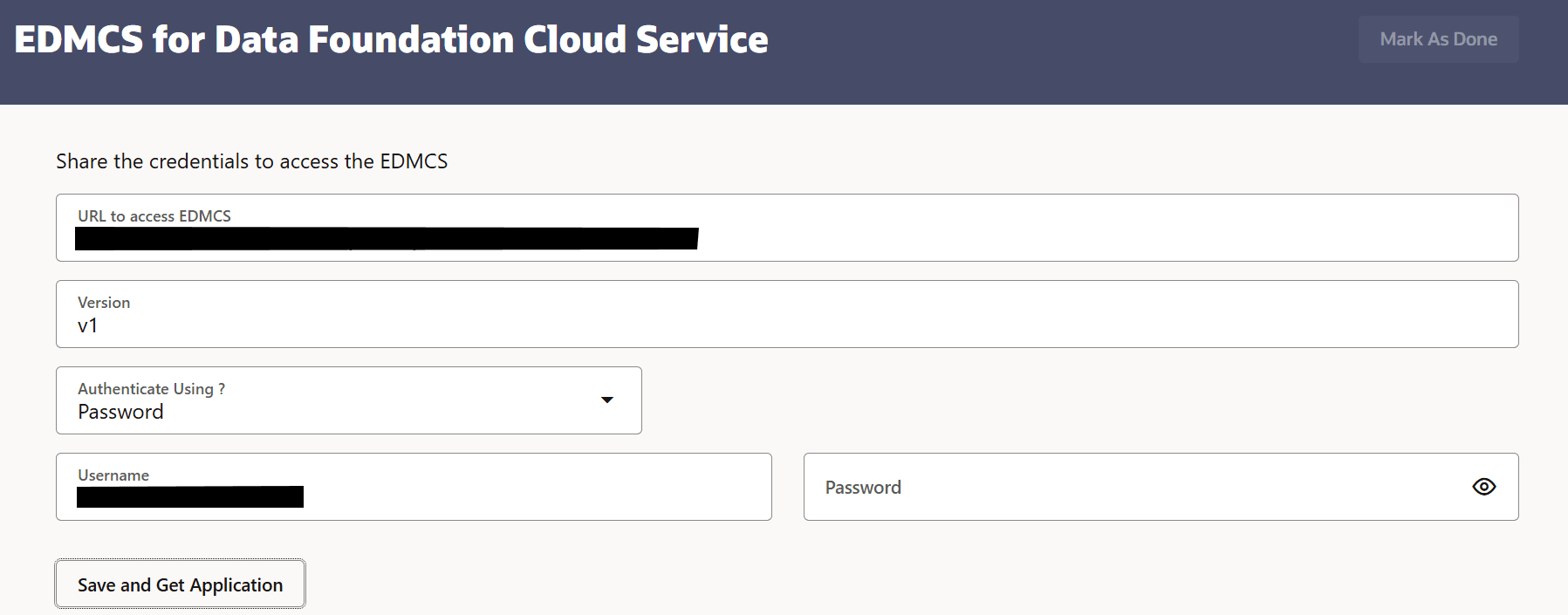 EDMCS Configuration Details