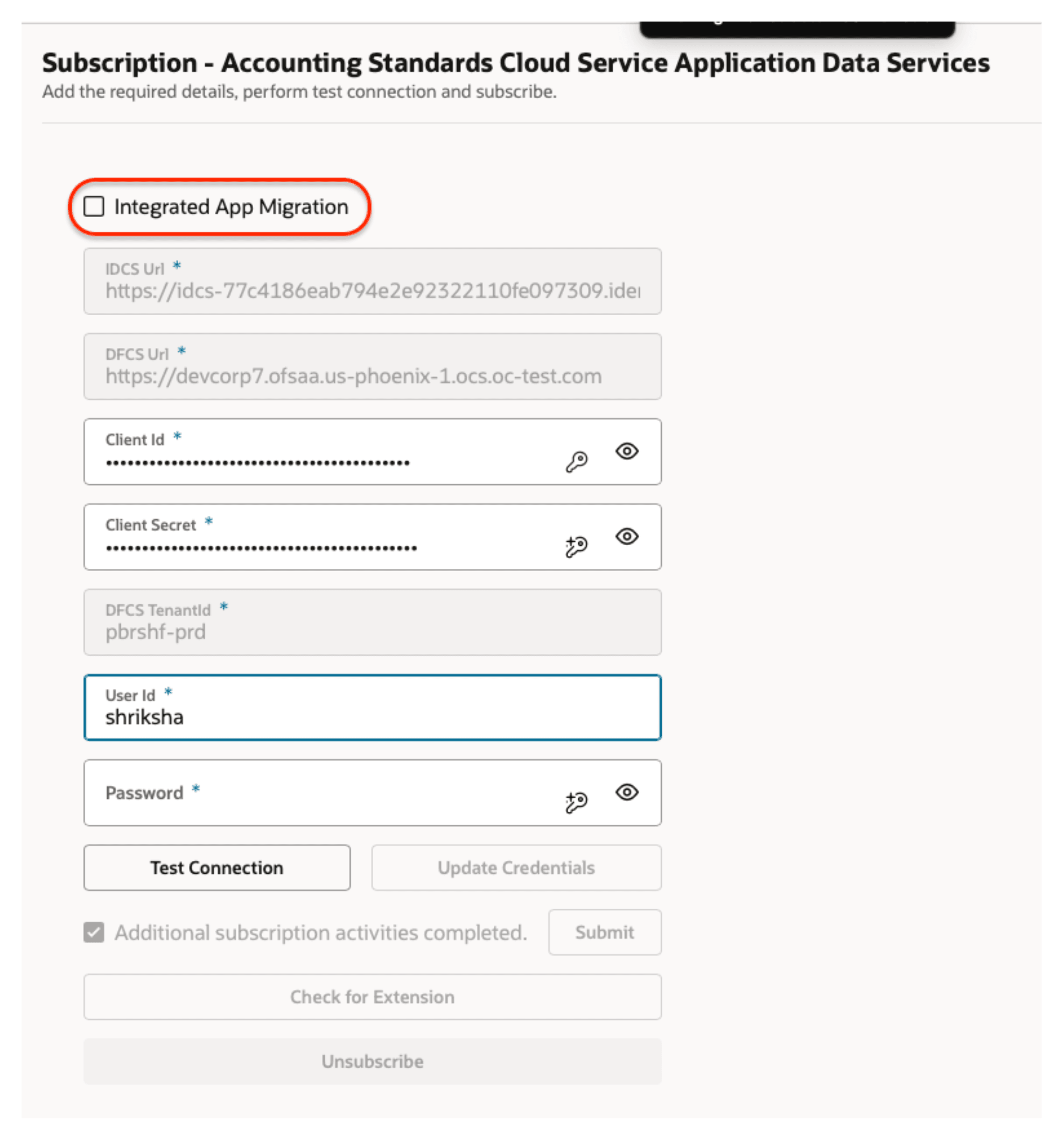 Add Subscription Pane
