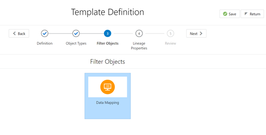 This illustration displays Filter Objects window.