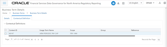 This illustration shows the fields under Contextual Definition tab.