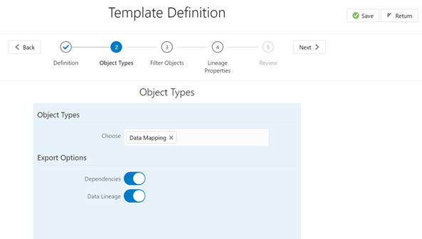 This illustration displays the Select Metadata Values.
