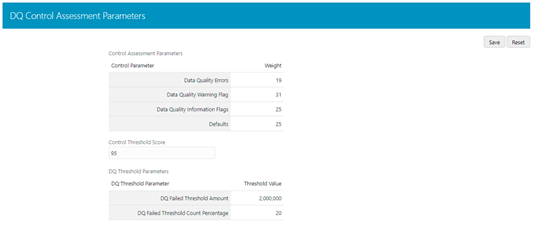 This illustration shows the Control Assessment Parameters details.