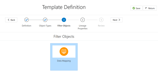 This illustration displays Filter Objects window.