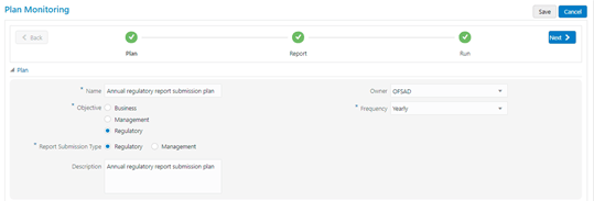 This illustration shows Plan Monitoring view page. The selected tasks can be seen in the Task List in the Plan Monitoring window. The fields are not editable.