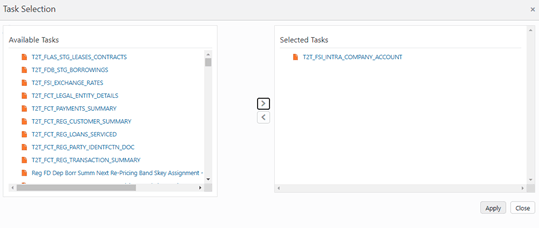 This illustration shows the selected task which is displayed under the Task List.