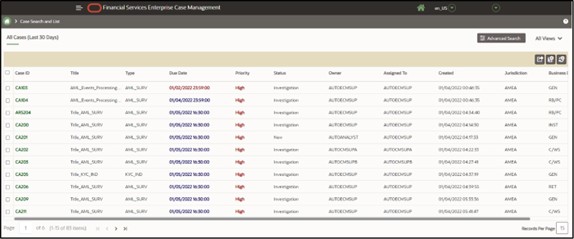 Case Search and Case List