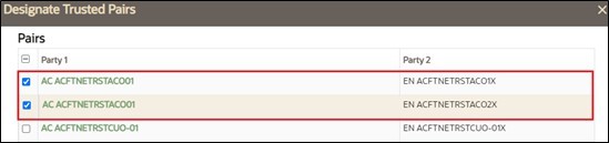 Designate Trusted Pairs page