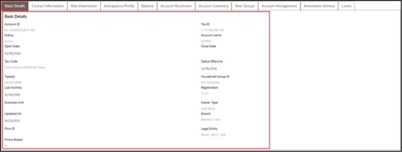Viewing Account Details
