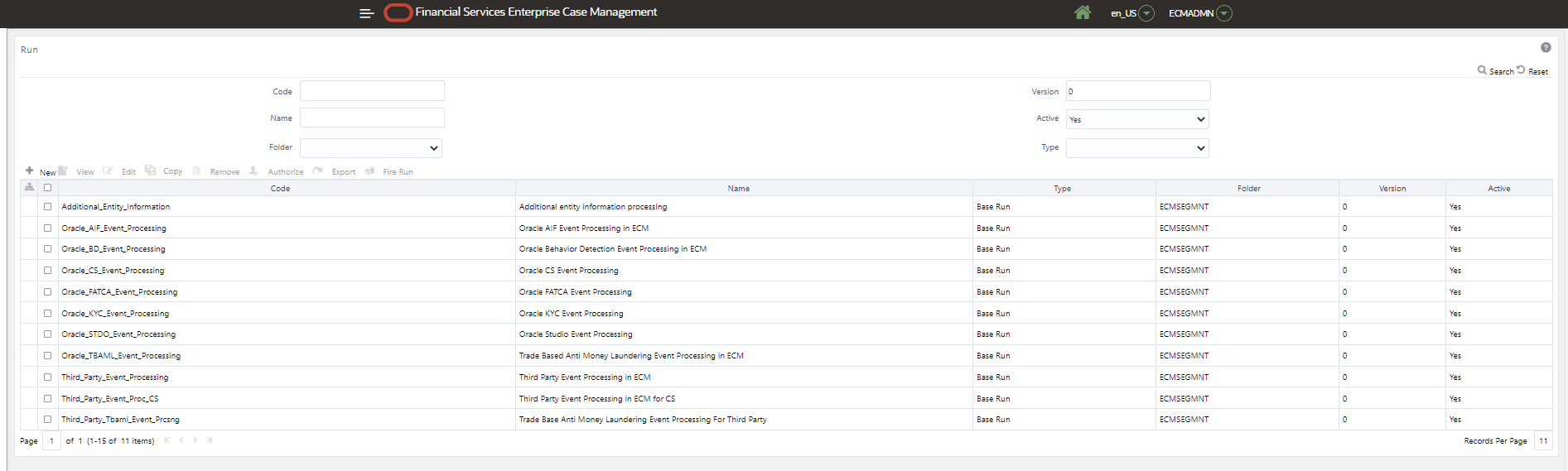 This image shows the Application List.