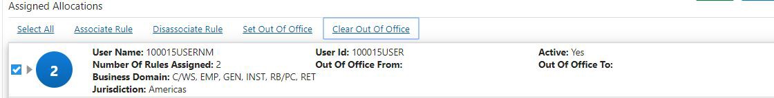 This image shows the Clear Out of Office screen.