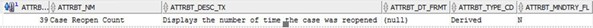 KDD_CASEATTRBT_MASTER table values.