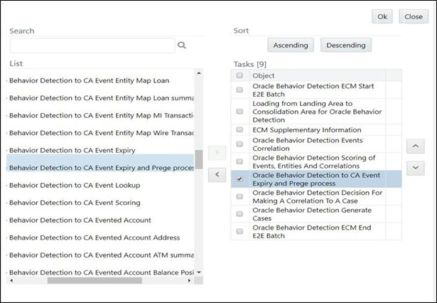 This image shows the OBD to CA Event Expiry and Prege Process Components screen.