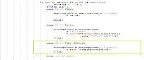 This image shows the Search Parameter Passing Code screen.