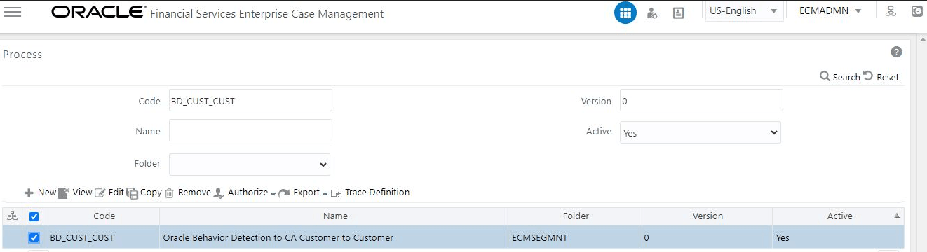 This image shows the Searching Process screen.